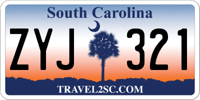 SC license plate ZYJ321