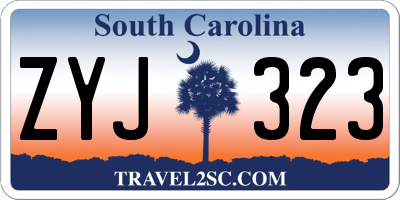 SC license plate ZYJ323