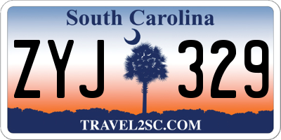 SC license plate ZYJ329