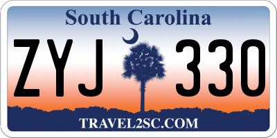SC license plate ZYJ330