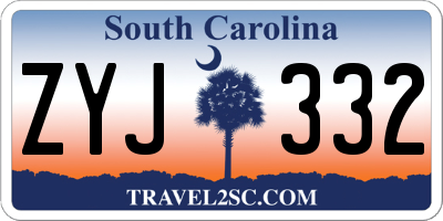 SC license plate ZYJ332