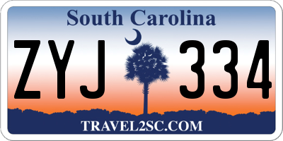 SC license plate ZYJ334