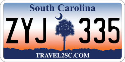 SC license plate ZYJ335