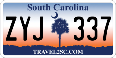 SC license plate ZYJ337