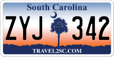 SC license plate ZYJ342