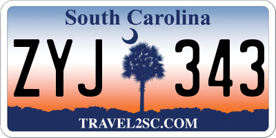 SC license plate ZYJ343