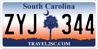 SC license plate ZYJ344