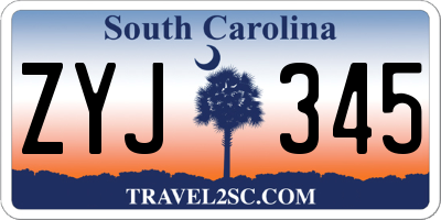 SC license plate ZYJ345