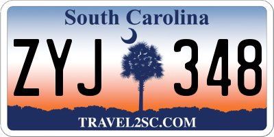 SC license plate ZYJ348