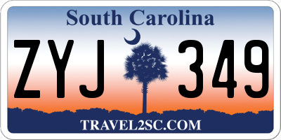 SC license plate ZYJ349