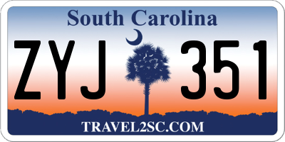 SC license plate ZYJ351