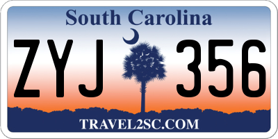 SC license plate ZYJ356