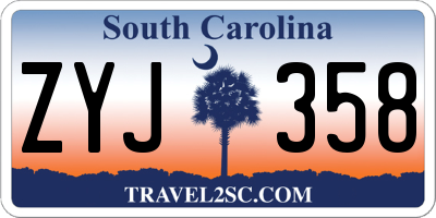 SC license plate ZYJ358