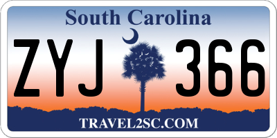 SC license plate ZYJ366
