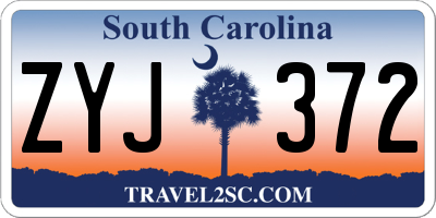 SC license plate ZYJ372