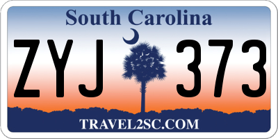 SC license plate ZYJ373