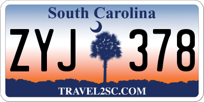 SC license plate ZYJ378