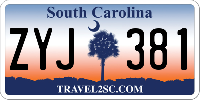 SC license plate ZYJ381