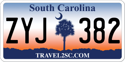 SC license plate ZYJ382