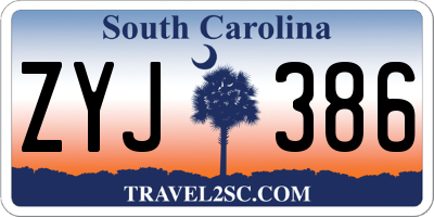 SC license plate ZYJ386