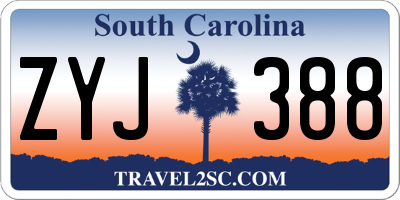SC license plate ZYJ388