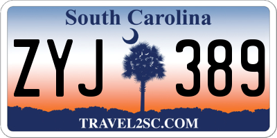 SC license plate ZYJ389