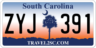 SC license plate ZYJ391