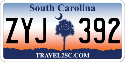SC license plate ZYJ392