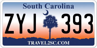 SC license plate ZYJ393