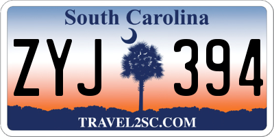 SC license plate ZYJ394