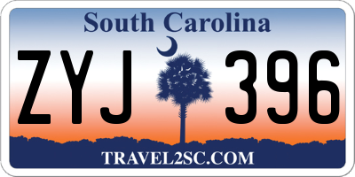 SC license plate ZYJ396