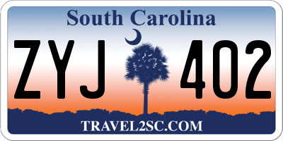SC license plate ZYJ402