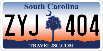 SC license plate ZYJ404