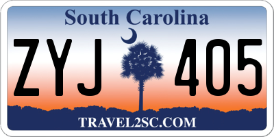 SC license plate ZYJ405