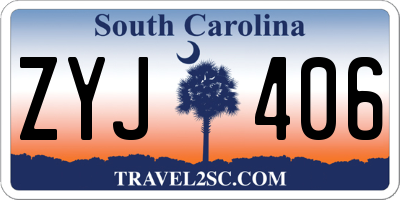 SC license plate ZYJ406
