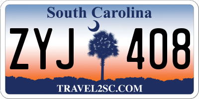 SC license plate ZYJ408