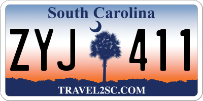 SC license plate ZYJ411