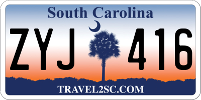 SC license plate ZYJ416
