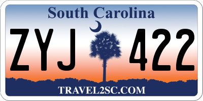 SC license plate ZYJ422