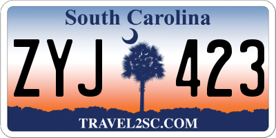SC license plate ZYJ423