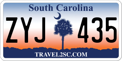 SC license plate ZYJ435
