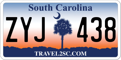 SC license plate ZYJ438