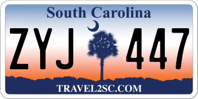 SC license plate ZYJ447