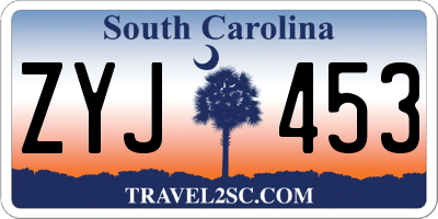 SC license plate ZYJ453