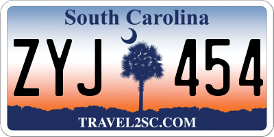 SC license plate ZYJ454