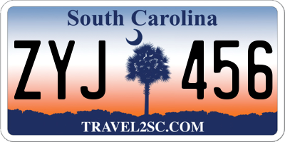 SC license plate ZYJ456