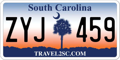 SC license plate ZYJ459