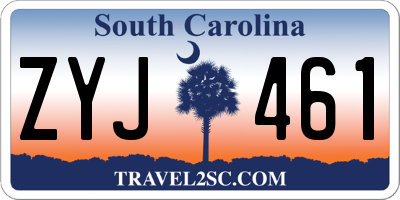SC license plate ZYJ461