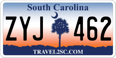 SC license plate ZYJ462