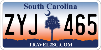 SC license plate ZYJ465